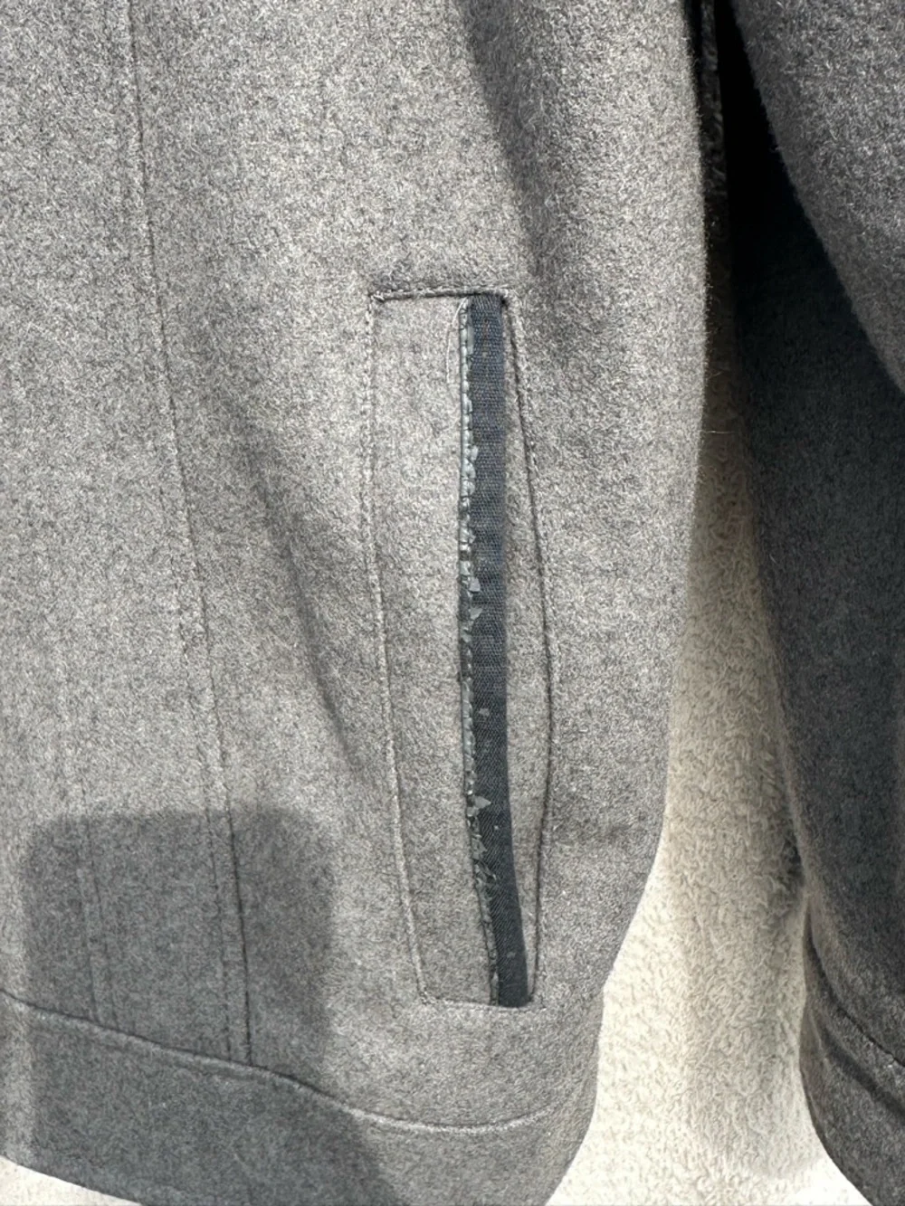 G by Guess Mens Wool Blend Jacket Gray Utility Workwear Coat Quilted Lined XL
